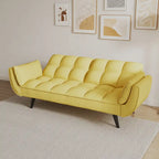 Divano Giallo con Braccioli e Cuscino Decorativo - Comodo Divano Letto per Piccoli Spazi, Ideale per Appartamenti