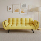Divano Giallo con Braccioli e Cuscino Decorativo - Comodo Divano Letto per Piccoli Spazi, Ideale per Appartamenti