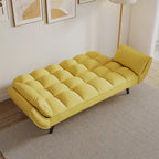 Divano Giallo con Braccioli e Cuscino Decorativo - Comodo Divano Letto per Piccoli Spazi, Ideale per Appartamenti