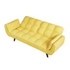 Divano Giallo con Braccioli e Cuscino Decorativo - Comodo Divano Letto per Piccoli Spazi, Ideale per Appartamenti