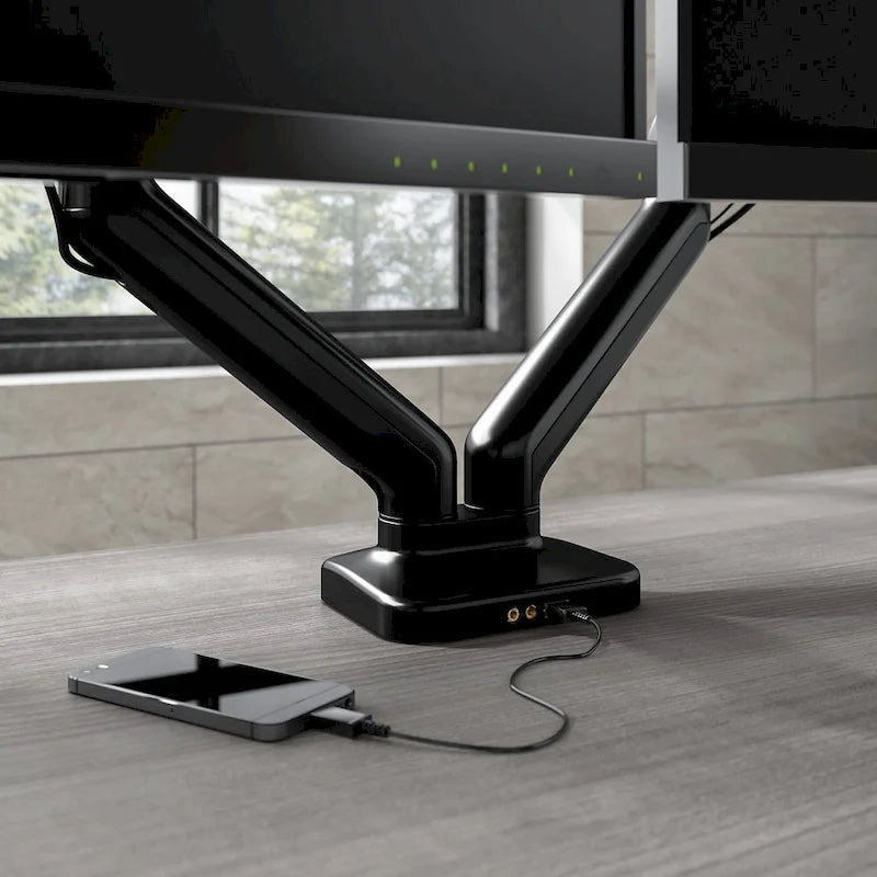 Braccio regolabile per due monitor con porta USB di Bush Business Furniture