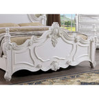 Letto a pannelli con baldacchino a quattro colonne Eugene Traditional in legno massello di ciliegio scuro con dettagli intagliati