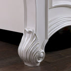 Letto a pannelli con baldacchino a quattro colonne Eugene Traditional in legno massello di ciliegio scuro con dettagli intagliati