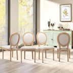 Sedie da pranzo alla francese, in legno massello con borchie, set da 2 pezzi