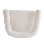 Poltrona d'accento moderna rivestita in tessuto Bouclé, poltrona curva con struttura in metallo nero
