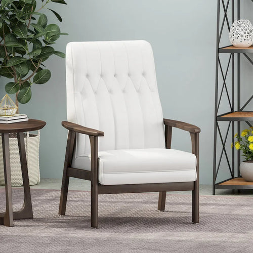 25.75  High Back Faux Leather Accent Chair