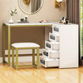 Set scrivania per unghie Moasis a L a 5 cassetti con sgabello imbottito e luce a LED