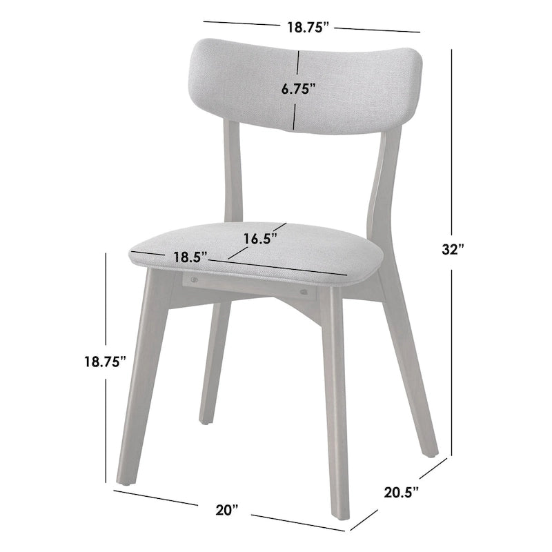 Sedia da pranzo Lifestorey Cari in legno massello (Set di 2)