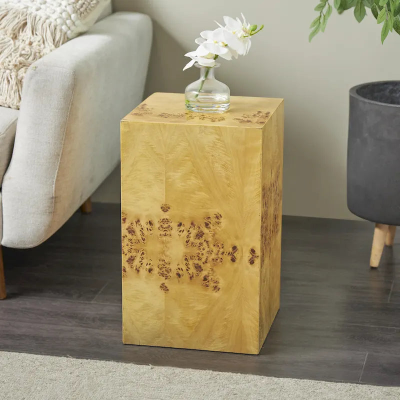 Tavolino quadrato con venature del legno - Marrone - Roche River Decor