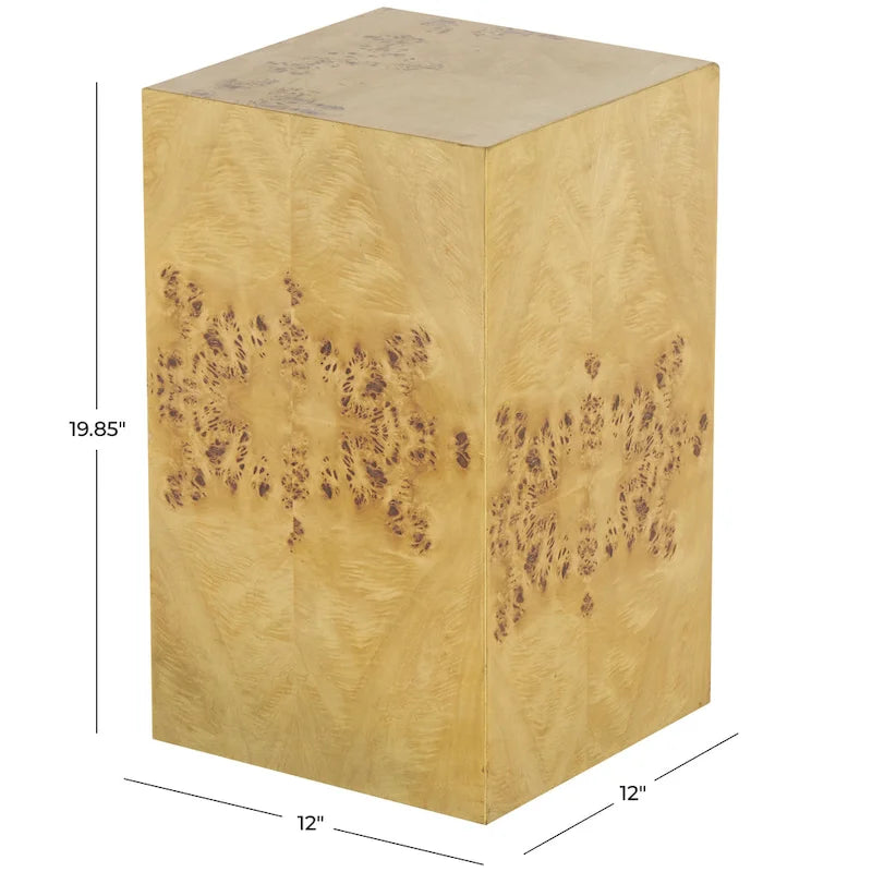Tavolino quadrato con venature del legno - Marrone - Roche River Decor