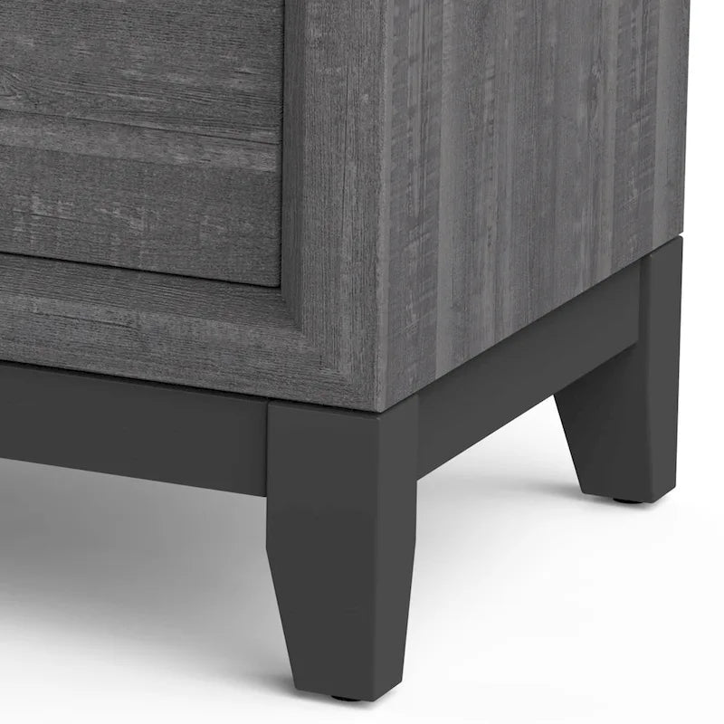 Comodino moderno grigio a 2 cassetti