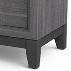 Comodino moderno grigio a 2 cassetti