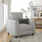 Rowan Contemporary Flared Arms Chair with Solid Wood Tapered Legs, Upholstered Fabric Single Sofa Chair by  