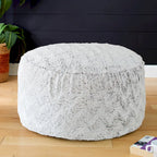 Sorra Home Grande pouf/ottoman rotondo in pelliccia sintetica per interni