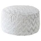 Sorra Home Grande pouf/ottoman rotondo in pelliccia sintetica per interni