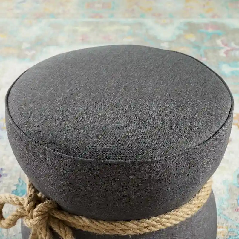 Poggiapiedi in tessuto rivestito in corda nautica Beat