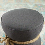 Poggiapiedi in tessuto rivestito in corda nautica Beat