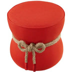 Poggiapiedi in tessuto rivestito in corda nautica Beat