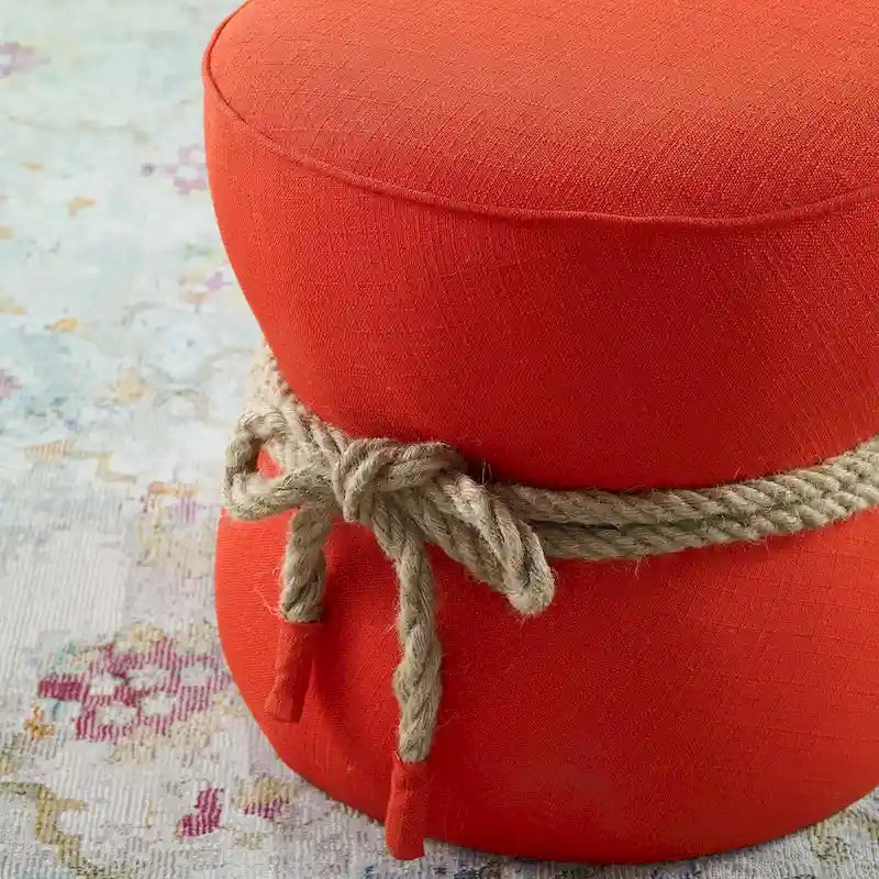 Poggiapiedi in tessuto rivestito in corda nautica Beat