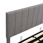 Letto imbottito moderno con piattaforma e sistema di sollevamento idraulico