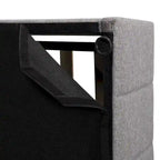 Letto imbottito moderno con piattaforma e sistema di sollevamento idraulico