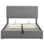 Letto imbottito moderno con piattaforma e sistema di sollevamento idraulico