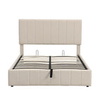 Letto imbottito moderno con piattaforma e sistema di sollevamento idraulico