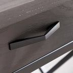 Scrivania/Tavolo da Computer Grigio in Metallo e Legno con 1 Cassetto