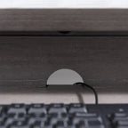 Scrivania/Tavolo da Computer Grigio in Metallo e Legno con 1 Cassetto