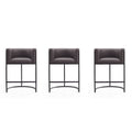 Sgabello da bar in metallo nero, altezza bancone, 33,8 pollici (set da 3)