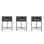 Sgabello da bar in metallo nero, altezza bancone, 33,8 pollici (set da 3)