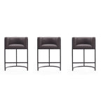   Cosmopolitan 33.8 in. Black Metal Counter Height Bar Stool (Set of 3)