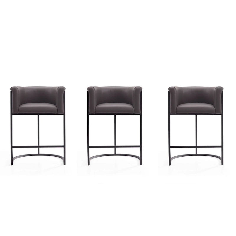   Cosmopolitan 33.8 in. Black Metal Counter Height Bar Stool (Set of 3)