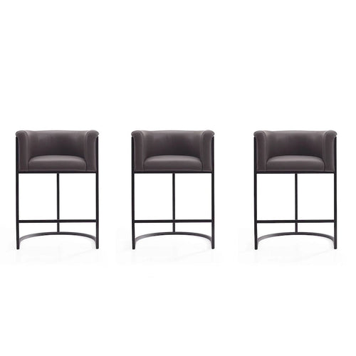   Cosmopolitan 33.8 in. Black Metal Counter Height Bar Stool (Set of 3)