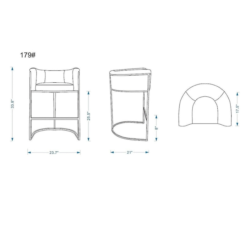 Sgabello da bar in metallo nero, altezza bancone, 33,8 pollici (set da 3)