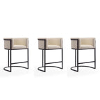 Sgabello da bar in metallo nero, altezza bancone, 33,8 pollici (set da 3)