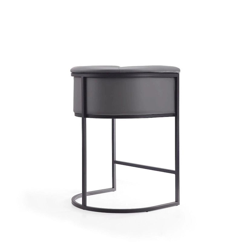 Sgabello da bar in metallo nero, altezza bancone, 33,8 pollici (set da 3)