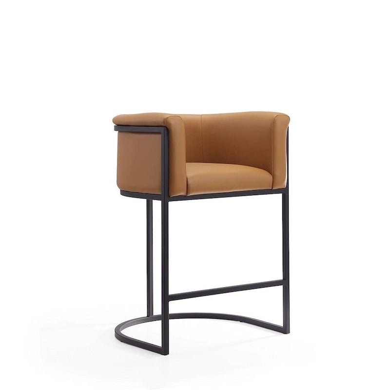 Sgabello da bar in metallo nero, altezza bancone, 33,8 pollici (set da 3)