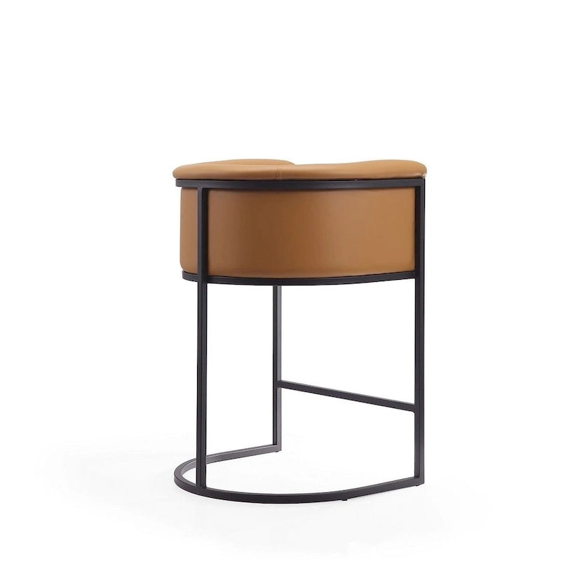 Sgabello da bar in metallo nero, altezza bancone, 33,8 pollici (set da 3)
