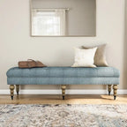   Pereiaslav 62-inch Tufted Light Blue Bench