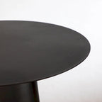 Tavolino singolo rotondo in metallo moderno di metà secolo per esterni - Nero 23,6 W