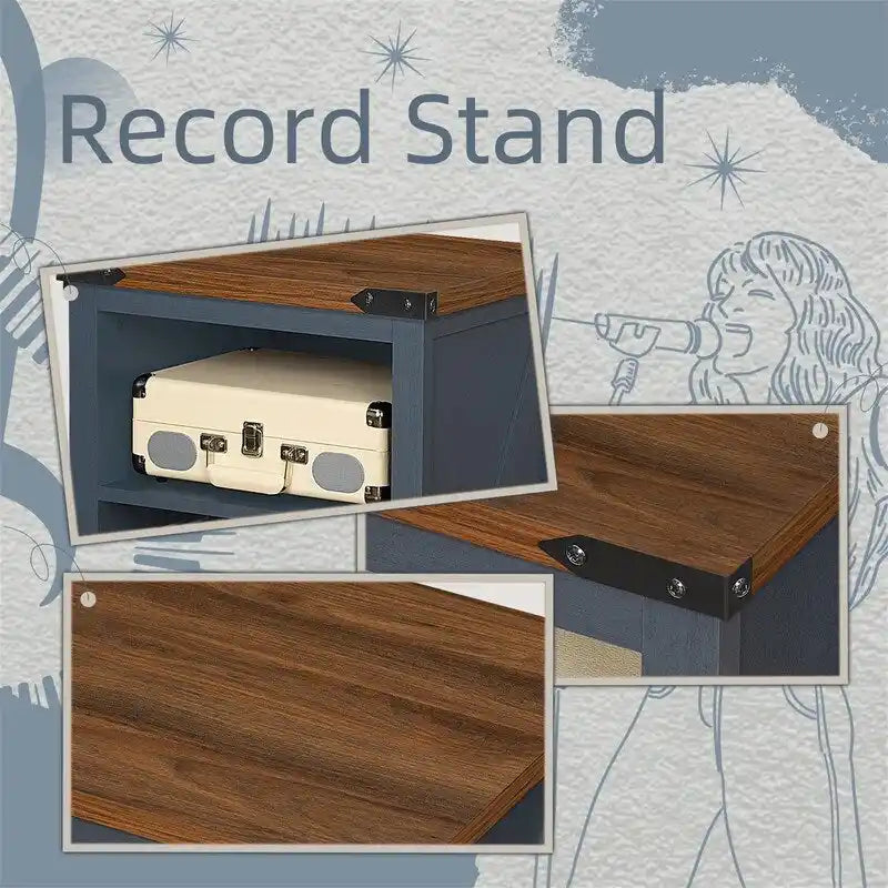 Mobile per Giradischi con Portadischi in Vinile - 15.74 P x 19.68 L x 29.01 A
