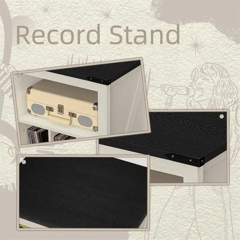 Mobile per Giradischi con Portadischi in Vinile - 15.74 P x 19.68 L x 29.01 A