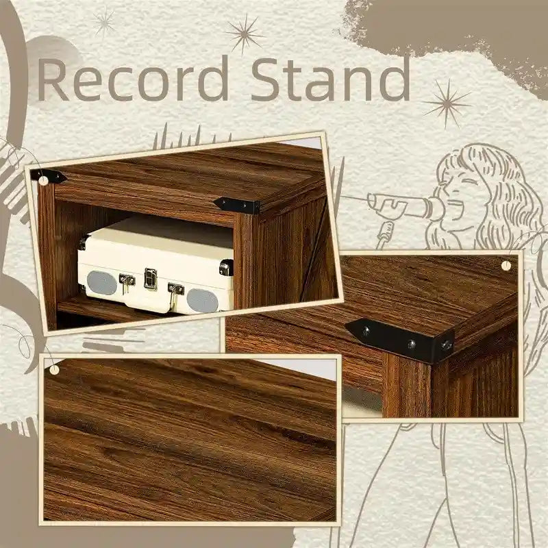 Mobile per Giradischi con Portadischi in Vinile - 15.74 P x 19.68 L x 29.01 A