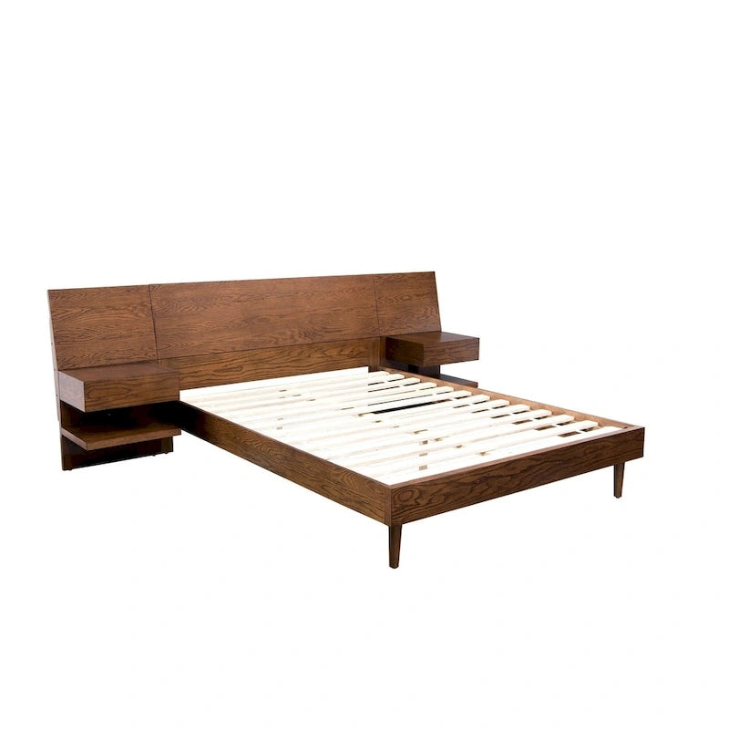 Letto INK+IVY Clark color Pecan con due comodini