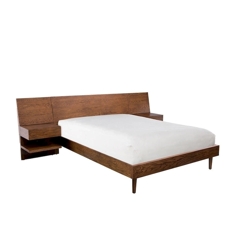 Letto INK+IVY Clark color Pecan con due comodini