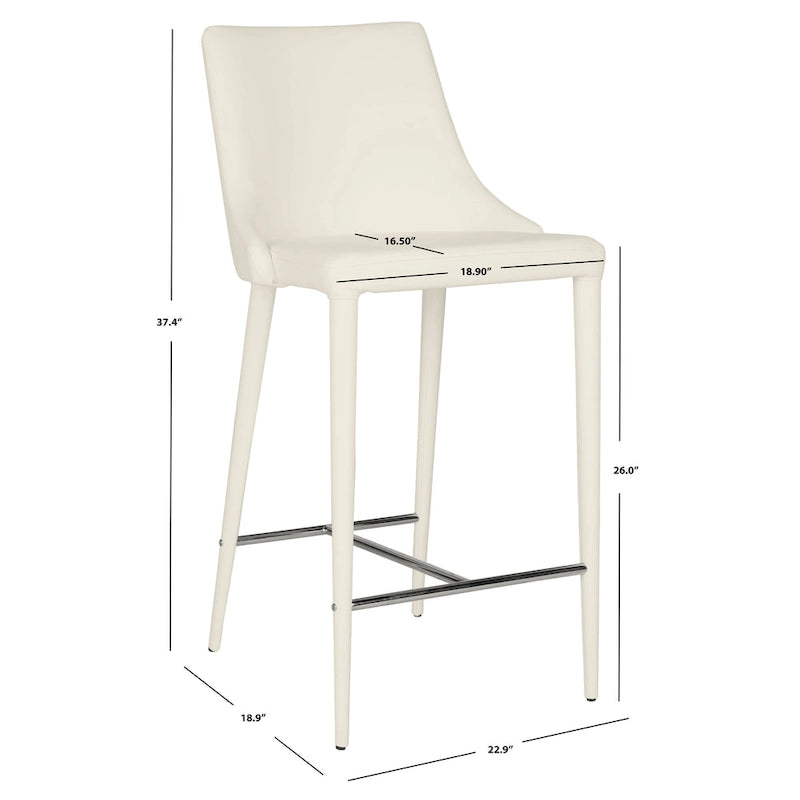   Soledad 26-inch White Counter Stool (Set of 2) - 22.9  x 18.9  x 37.4  - 23Wx19Dx37H