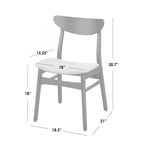 Sedia da pranzo Parlin in legno massello (set da 4)