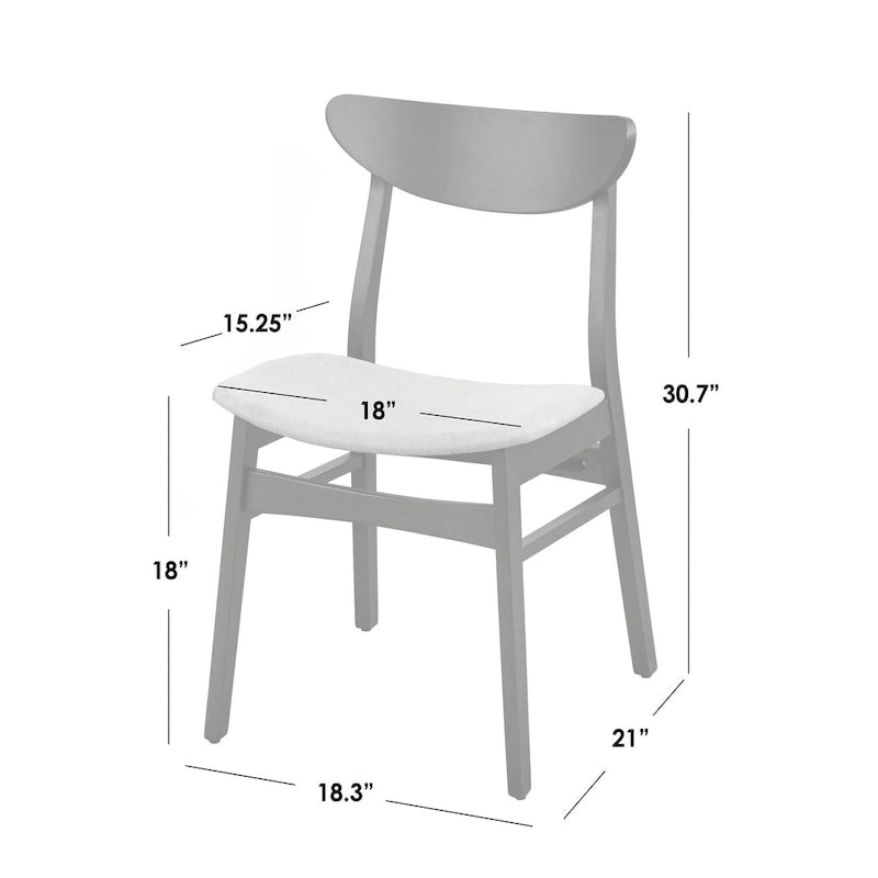 Sedia da pranzo Parlin in legno massello (set da 4)