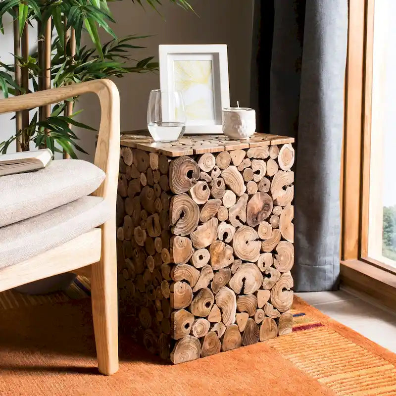   Iida Bali Black Stool - Natural - 13  x 13  x 18  - 13Wx13Dx18H